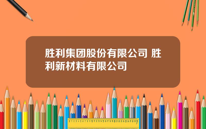 胜利集团股份有限公司 胜利新材料有限公司